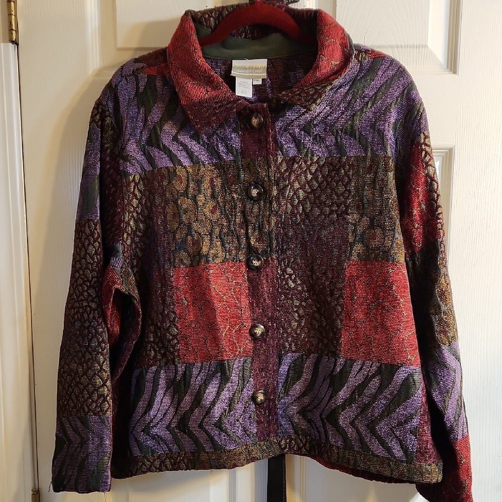 Coldwater Creek Multicolor Patchwork Women's Jacket H1